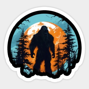 Sasquatch Silhouette And Moon Bigfoot Sticker